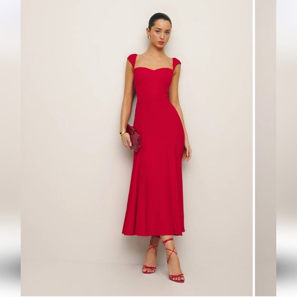 Reformation Red Midi Dress